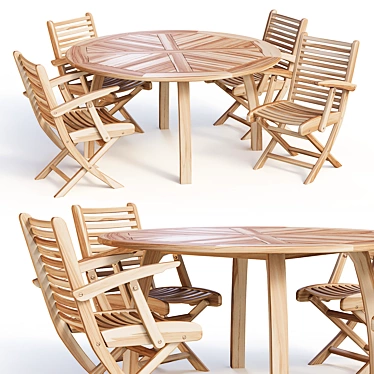 Elegant Modena Dining Set 3D model image 1 