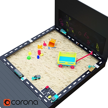 Outdoor Fun Sandbox 2400x2400x250 3D model image 1 