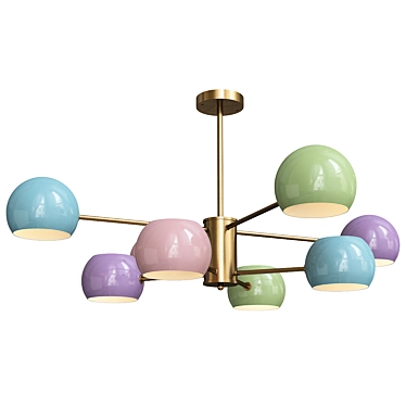 Multicolored Macaron Sputnik Chandelier 3D model image 1 