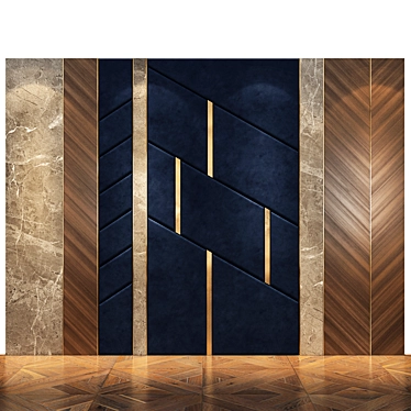 Elegant Wood Panel Wall Décor 3D model image 1 