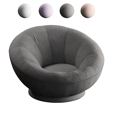 Velvet Swivel Chair: Groovy Comfort for Your Space! 3D model image 1 