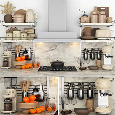 Versatile Kitchen Set: High-Quality, Compatible & Stylish 3D model image 1 