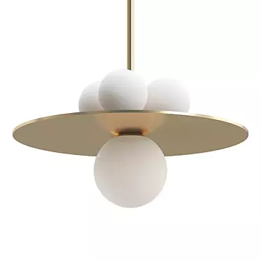 Spherical Plate Pendant Light 3D model image 1 