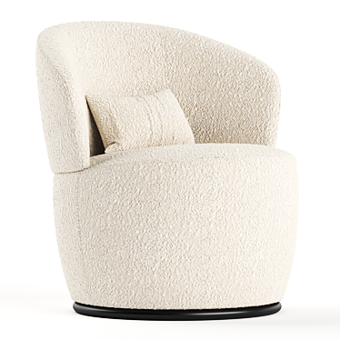 Amber Boucle Swivel Chair 3D model image 1 