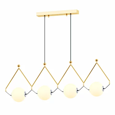 Modern Multi-Head LED Chandelier: Black or Gold 3D model image 1 