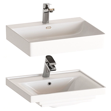 Clever Basin Set with Mixers 3D model image 1 