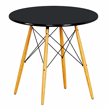 Yves 80 Black Sit and Table 3D model image 1 