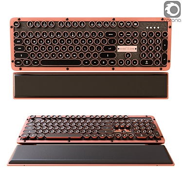 Vintage Inspired AZIO Retro Keyboard Set 3D model image 1 