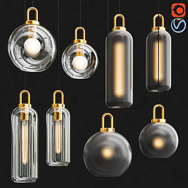 Modern Magnetic Pendant Lamps 3D model image 1 