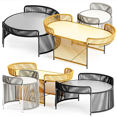 ALTANA Set: Stylish Chairs and Tables 3D model image 1 