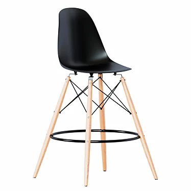 Elegant Eames Bar Chair 3D model image 1 