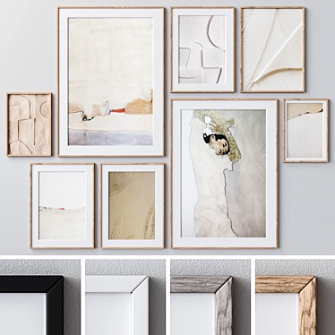Modern Wall Paintings Set 3D model image 1 