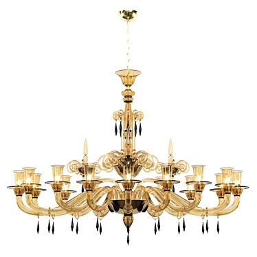 Elegant Murano Glass Chandelier 3D model image 1 