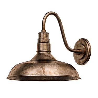 Vintage Rusty Barn Sconce: 74867-22 3D model image 1 