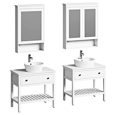 Stylish Hemnes Cupboard & Mirror 3D model image 1 