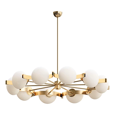 Elegant Murano Glass Chandelier 3D model image 1 