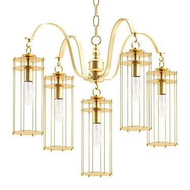 Elegant Noir Chandler Chandelier 3D model image 1 