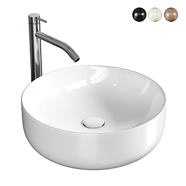 Sleek White Nolita Sink 3D model image 1 