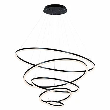 Contemporary Black LED Chandelier 3D model image 1 