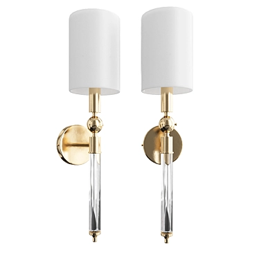 Elegant Brass Sconce: Newport 3541 - Lampshade-free Beauty 3D model image 1 