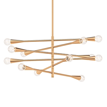 Sleek Elegance Chandelier 3D model image 1 