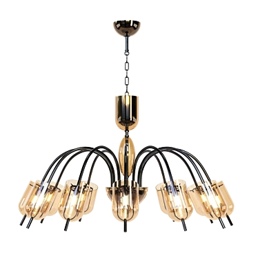 Modern Murano Glass Chandelier | 12 Light Contemporary Design 3D model image 1 