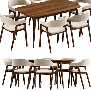 Sleek Savis Dining Table 3D model image 1 