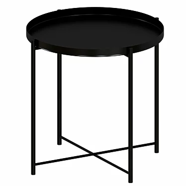GLADOM: Stylish Serving Table - Dark Gray/Beige 3D model image 1 