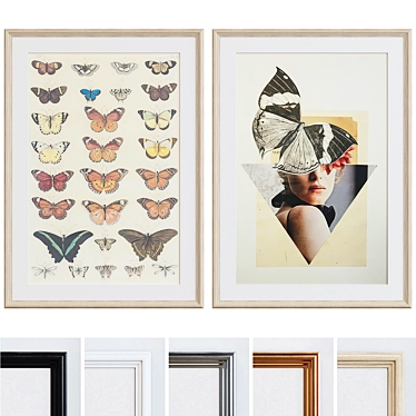 Butterfly Frame Set 330 - Modern Style with Classic Profile - 5 Colors - 70x50 Size 3D model image 1 