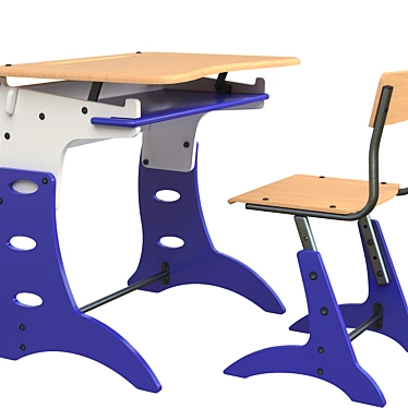 School desk and chair