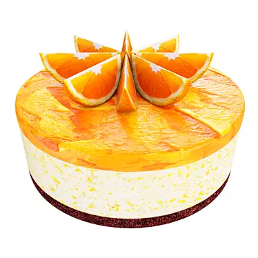 Tangy Orange Jelly Cake: Delectable Delight 3D model image 1 