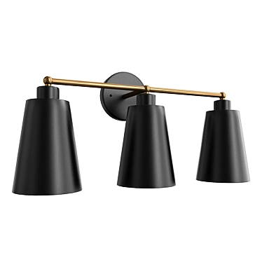 Alvar 3-Light Vanity Fixture: Sleek and Stylish 3D model image 1 