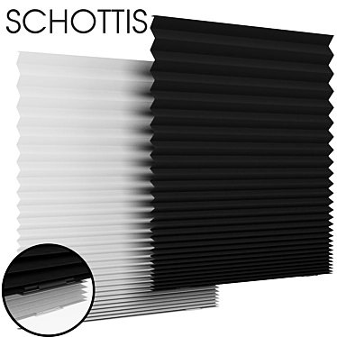 SCHOTTIS Block-Out Pleated Blind - Perfect Shade for Any Space 3D model image 1 