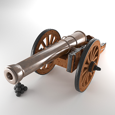 Ancient Warfare: 12-Pound Field Cannon 3D model image 1 