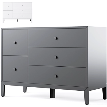 Simple Kids Wide Dresser 3D model image 1 