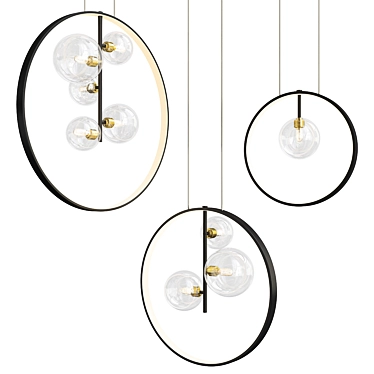 Elegant Iona Ring Ceiling Lamp 3D model image 1 