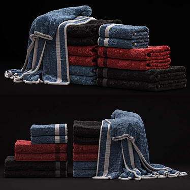 Luxury Bath Towel Set 3D model image 1 