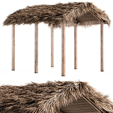 Tropical Paradise Thatch Umbrella 3D model image 1 