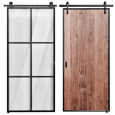 Sleek Sliding Doors 3D model image 1 