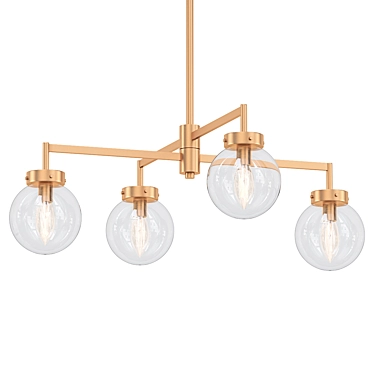 Ellan Gold Glass Chandelier 3D model image 1 
