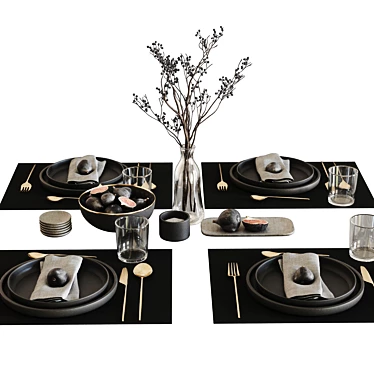 Fig-Inspired Tableware Set 3D model image 1 