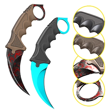 Tactical Karambit Knife Set 3D model image 1 