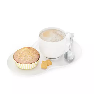 Delicious Cupcake Coffee Set 3D model image 1 