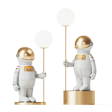 Luminous Astronaut Floor Lamp 3D model image 1 