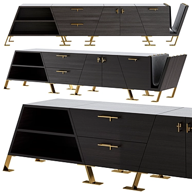 Elegant Fourmosa Sideboard: Stylish Storage Solution 3D model image 1 