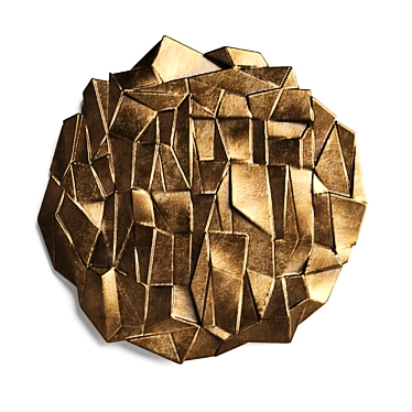 Elegant Metal Origami Wall Panel 3D model image 1 