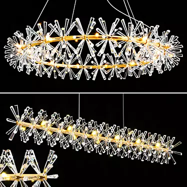 Elegant Beatrix Crystal Chandelier 3D model image 1 