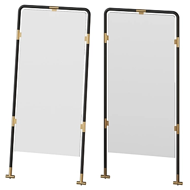 Tubular Glam Floor Mirror 3D model image 1 
