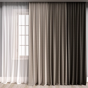 Luxury Velvet Curtain - Vray & Corona Render 3D model image 1 