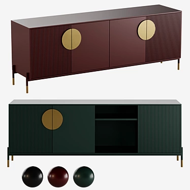 Modern 4-Drawer Dresser 1620x400x600 3D model image 1 